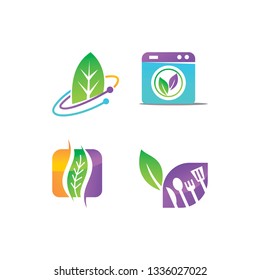 Leaf Logo Design Vector Template Set
