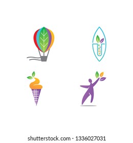 Leaf Logo Design Vector Template Set