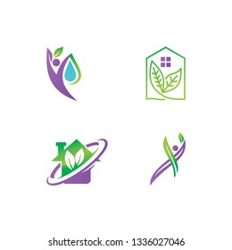 Leaf Logo Design Vector Template Set