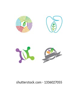Leaf Logo Design Vector Template Set