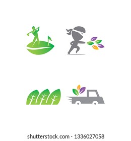 Leaf Logo Design Vector Template Set