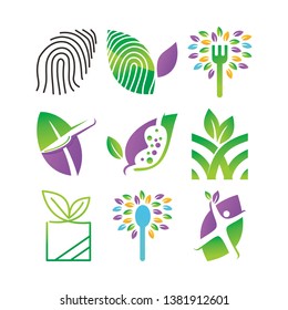 Leaf Logo Design Vector Template Set