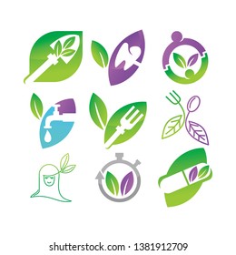 Leaf Logo Design Vector Template Set