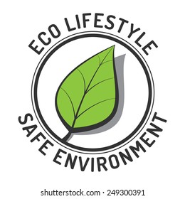 Leaf logo. Eco design icon. Vintage vector illustration