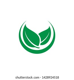 Leaf logo eco graphic creative template. Environment decoration modern leaf emblem