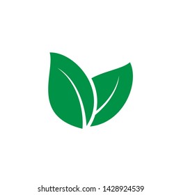 Leaf logo eco graphic creative template. Environment decoration modern leaf emblem
