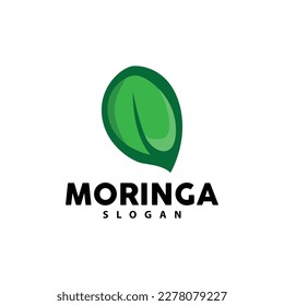 Leaf Logo, Eco Green Plant Vector, Green Earth Care Recycling Design, Moringa Leaf Logo Icon Template Illustration