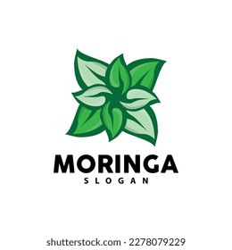 Leaf Logo, Eco Green Plant Vector, Green Earth Care Recycling Design, Moringa Leaf Logo Icon Template Illustration