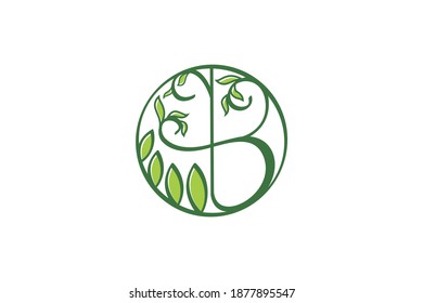 Leaf Logo, Öko-Natursymbol, immergrünes Symbol, Öko-Park Beauty Wellness Yoga Studio Logo.