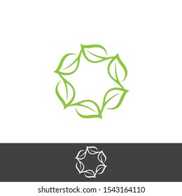  leaf logo ecology  nature element vector