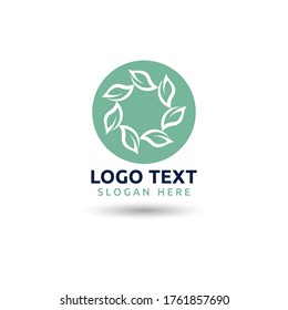  leaf logo ecology nature element vector