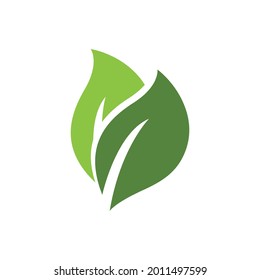 leaf logo  ecology nature element vector
