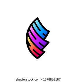 leaf logo flat design colorful, environment concept