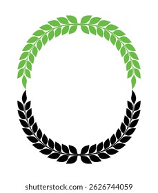 Leaf logo floral with branch vector design. 