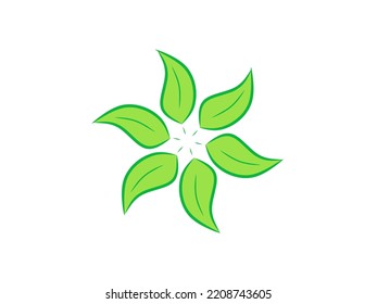 leaf logo in the form of a green color combination flower
