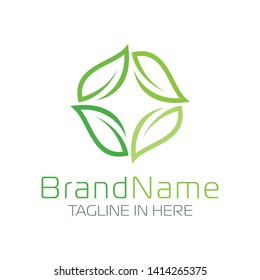 Leaf logo is formed in a minimalist and modern shape