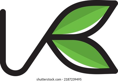 Leaf logo formando letra K