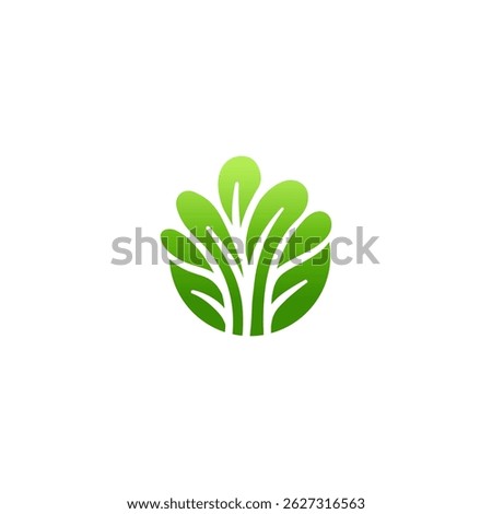 leaf logo fresh plant growt template minimalist modern.