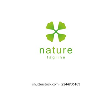 Logotipo de hoja. Forma geométrica Hiacinto de agua aislado en fondo blanco. Usable para logotipos de empresas, marcas y naturaleza. Elementos de plantilla de diseño de logotipos de vectores planos