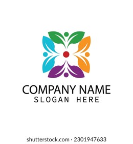 Leaf logo with go green concept