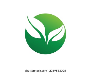 Diseño de color gradiente con logotipo de hoja. vector de logotipo de hoja