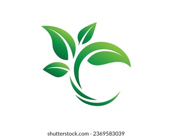 Diseño de color gradiente con logotipo de hoja. vector de logotipo de hoja