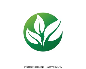 Diseño de color gradiente con logotipo de hoja. vector de logotipo de hoja