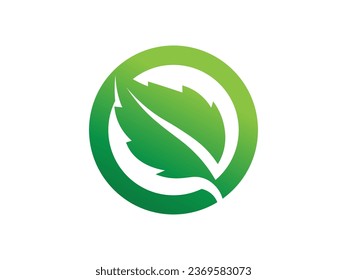 Leaf logo gradient colorful design. leaf logo vector