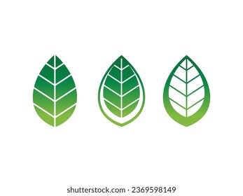 Diseño de color gradiente con logotipo de hoja. vector de logotipo de hoja