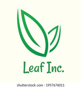 Leaf Logo With Gradient Green Color and Simple Modern Design for Commercial Use