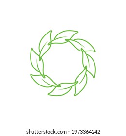  leaf logo green ecology nature element vector