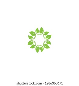 leaf logo, green logo , growth logo vector template