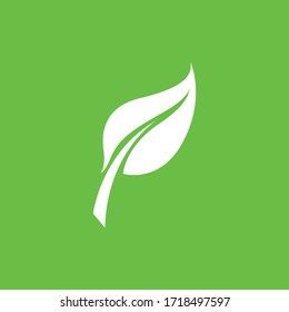 Leaf logo green nature vector image