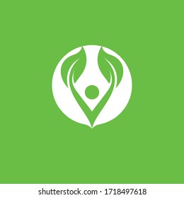 Imagen vectorial de naturaleza verde del logotipo de la hoja