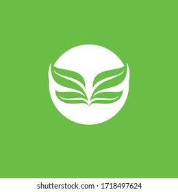 Leaf logo green nature vector image
