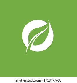 Leaf logo green nature vector image
