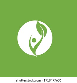 Leaf logo green nature vector image