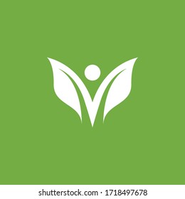 Imagen vectorial de naturaleza verde del logotipo de la hoja
