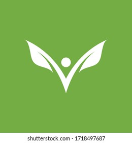 Leaf logo green nature vector image