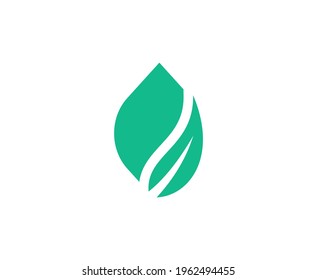 Leaf logo green nature vector 