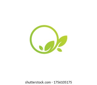 Leaf logo green organic vector icon 