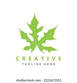 Leaf Logo, Green Plant Vector, Tree Vector, Product Brand Illustration