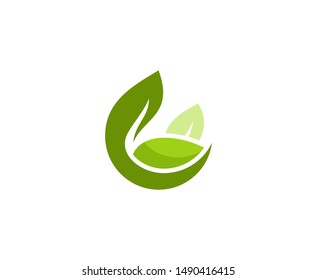 Leaf logo green vector nature 