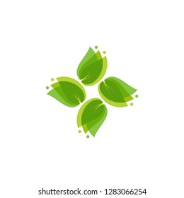 leaf logo, green logo vector template