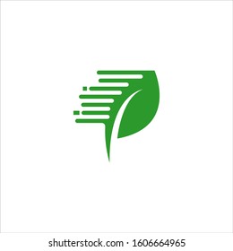 Leaf logo icon design with melt style