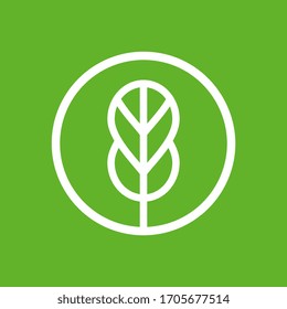 Leaf logo icon design template, line art style illustration - Vector