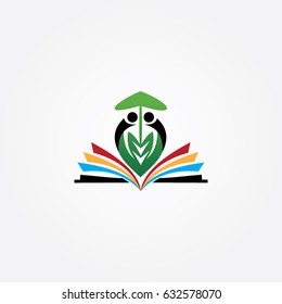 leaf logo, icon education