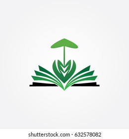 leaf logo, icon education