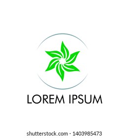 leaf logo icon with elegant shape for environment company or beauty industry