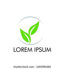 leaf logo icon with elegant shape for environment company or beauty industry
